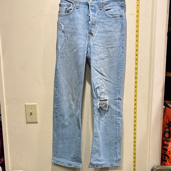 Levi's Denim - Levi's Women's Distressed Light Blue Straight Jeans